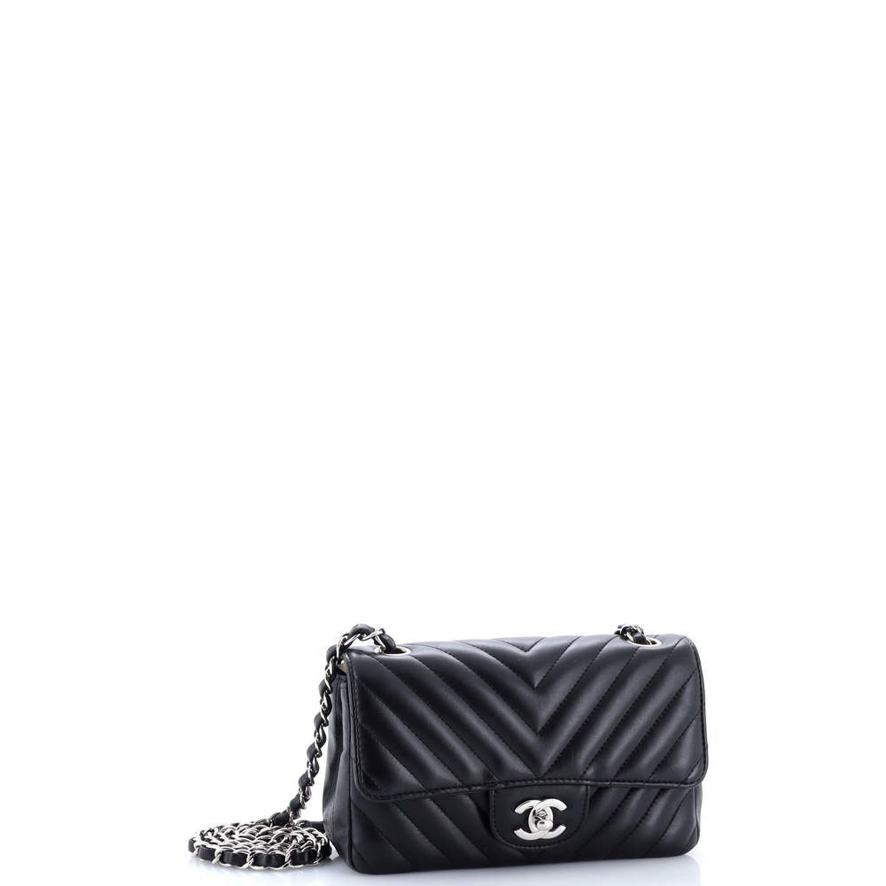 Chanel Mini Classic Single Flap Bag Chevron Lambskin - Picture 3 of 8